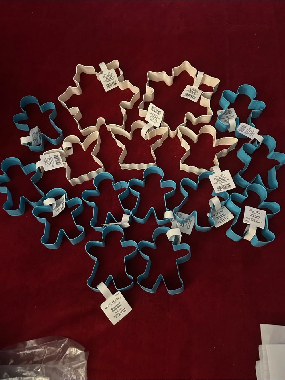 Bucket of 16 pc metal Gingerbread & Snowflake & Angel Cookie Cutter Set